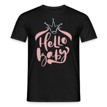 Hello Baby, Baby Shower, Birth, Typography Design - Men's T-Shirt - black - Front - AI Model Male 178 light (178cm)