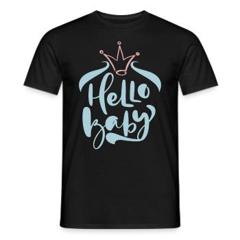 Bonjour bébé, Baby Shower, Naissance, Typographie Design - T-shirt homme - noir - Devant - AI Model Male 178 light (178cm)