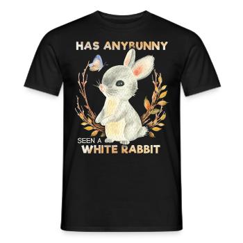 Lustiger Hase, Häschen Spruch, Pun, White-Rabbit - Männer T-Shirt - Schwarz - Vorne - AI Model Male 178 light (178cm)