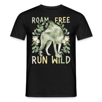 Grauer-Wolf Canis Lupus Positive-Movitation Spruch - Männer T-Shirt - Schwarz - Vorne - AI Model Male 178 light (178cm)