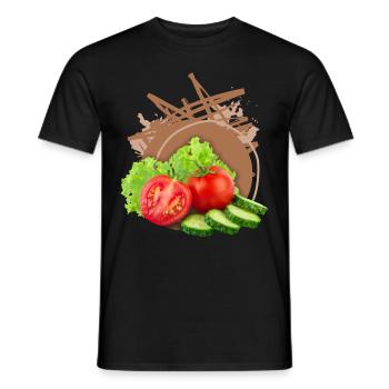 Gemischter Salat mit Tomaten Gemüse Vegan-Design - Männer T-Shirt - Schwarz - Vorne - AI Model Male 178 light (178cm)