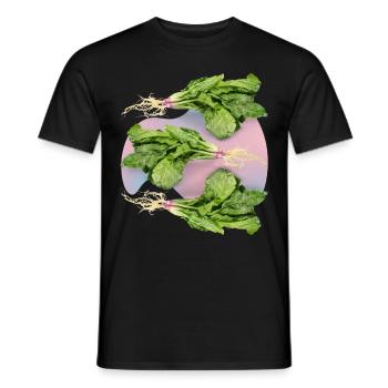 Spinach, fresh spinach spinach leaf spinach - Men's T-Shirt - black - Front - AI Model Male 178 light (178cm)