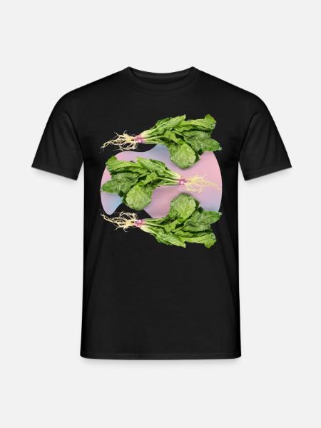 Spinat, frischer Spinat-Spinach Blattspinat - Männer T-Shirt - Schwarz