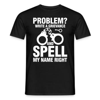 Funny Correction Officer Spell My Name Right - Männer T-Shirt - Schwarz - Vorne - AI Model Male 178 light (178cm)