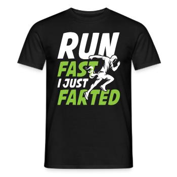 Run Fast I Just Farted für einen Jogger und - Männer T-Shirt - Schwarz - Vorne - AI Model Male 178 light (178cm)