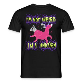 Kawaii unicorn, unicorns, funny saying - Men's T-Shirt - black - Front - AI Model Male 178 light (178cm)