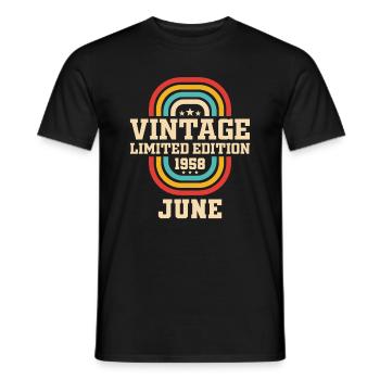 65th Birthday June Vintage 1958 Vintage - Men's T-Shirt - black - Front - AI Model Male 178 light (178cm)