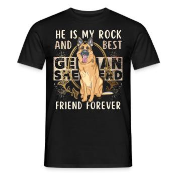 German Shepherd, Funny Saying, Pedigree Dog - Men's T-Shirt - black - Front - AI Model Male 178 light (178cm)