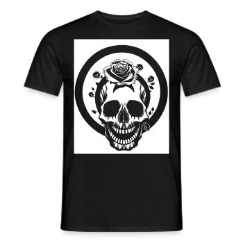 Horreur Crâne Crâne Art Crâne Gothique Heavy Metal - T-shirt homme - noir - Devant - AI Model Male 178 light (178cm)