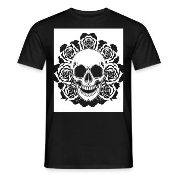 Horror Skull Skull Art Skull Gothic Heavy Metal - Men's T-Shirt - black - Front - AI Model Male 178 light (178cm)