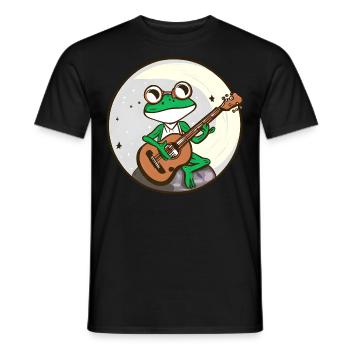 Mondschein Frosch mit Gitarre - Männer T-Shirt - Schwarz - Vorne - AI Model Male 178 light (178cm)