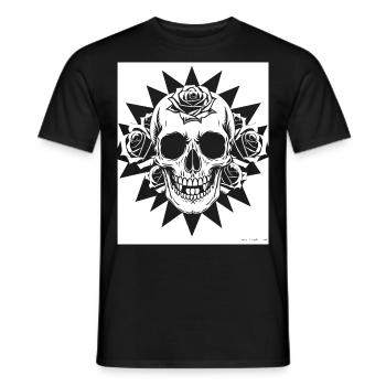Horror Skull Skull Art Skull Gothic Heavy Metal - Men's T-Shirt - black - Front - AI Model Male 178 light (178cm)