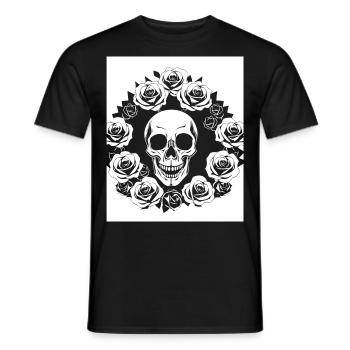 Horror Skull Skull Art Skull Gothic Heavy Metal - Men's T-Shirt - black - Front - AI Model Male 178 light (178cm)