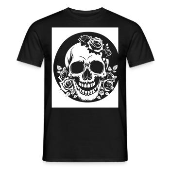 Horror Skull Skull Art Skull Gothic Heavy Metal - Men's T-Shirt - black - Front - AI Model Male 178 light (178cm)