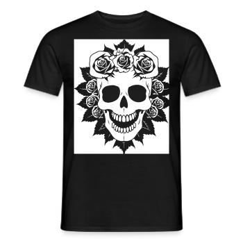 Horror Skull Skull Art Skull Gothic Heavy Metal - Men's T-Shirt - black - Front - AI Model Male 178 light (178cm)