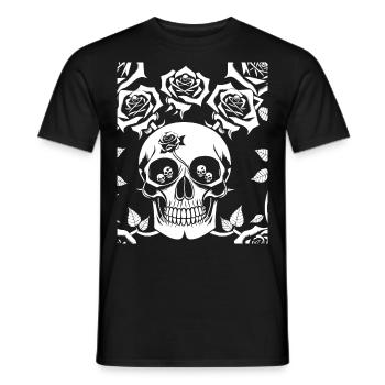 Horreur Crâne Crâne Art Crâne Gothique Heavy Metal - T-shirt homme - noir - Devant - AI Model Male 178 light (178cm)