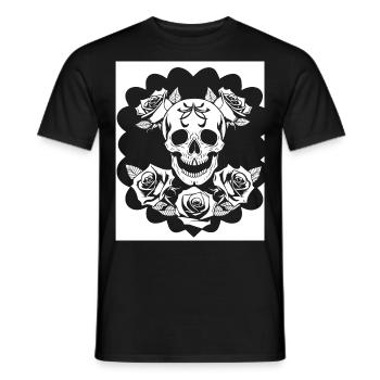 Horror Skull Skull Art Skull Gothic Heavy Metal - Men's T-Shirt - black - Front - AI Model Male 178 light (178cm)