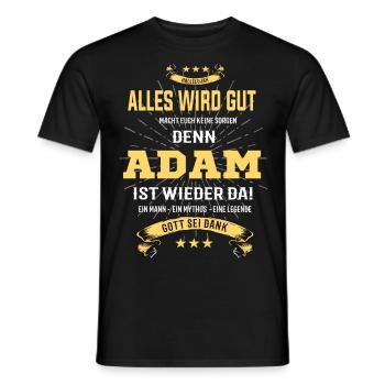 alles wird gut denn Adam Ist da T-Shirt - Männer T-Shirt - Schwarz - Vorne - AI Model Male 178 light (178cm)