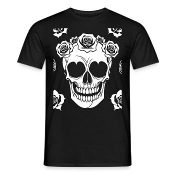Horreur Crâne Crâne Art Crâne Gothique Heavy Metal - T-shirt homme - noir - Devant - AI Model Male 178 light (178cm)