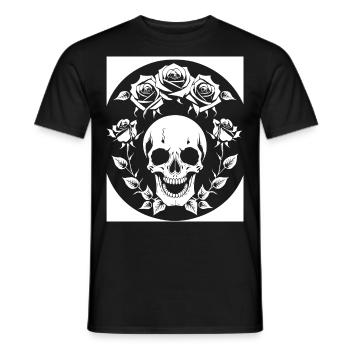 Horreur Crâne Crâne Art Crâne Gothique Heavy Metal - T-shirt homme - noir - Devant - AI Model Male 178 light (178cm)