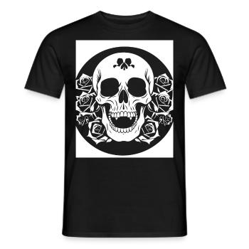 Horror Skull Skull Art Skull Gothic Heavy Metal - Men's T-Shirt - black - Front - AI Model Male 178 light (178cm)