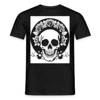 Horror Skull Skull Art Skull Gothic Heavy Metal - Men's T-Shirt - black - Front - AI Model Male 178 light (178cm)