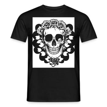 Horror Skull Skull Art Skull Gothic Heavy Metal - Men's T-Shirt - black - Front - AI Model Male 178 light (178cm)
