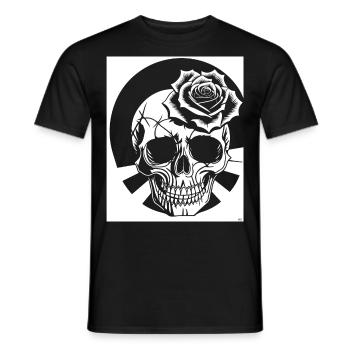 Horreur Crâne Crâne Art Crâne Gothique Heavy Metal - T-shirt homme - noir - Devant - AI Model Male 178 light (178cm)