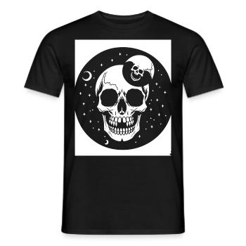 Horror Skull Skull Art Skull Gothic Heavy Metal - Men's T-Shirt - black - Front - AI Model Male 178 light (178cm)