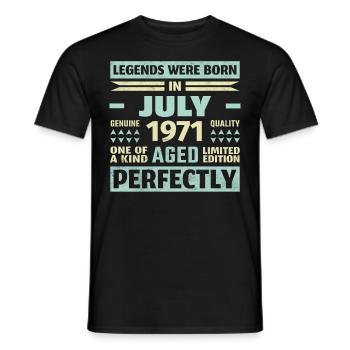 52ème Anniversaire Juillet Millésime 2005 - T-shirt homme - noir - Devant - AI Model Male 178 light (178cm)