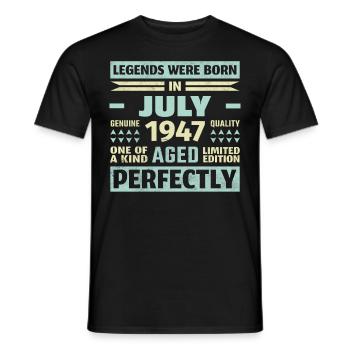 76ème Anniversaire Juillet Millésime 2005 Millésime - T-shirt homme - noir - Devant - AI Model Male 178 light (178cm)