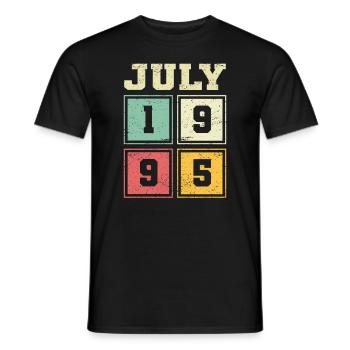28th Birthday July Vintage 2005 Vintage - Men's T-Shirt - black - Front - AI Model Male 178 light (178cm)