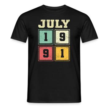 32ème Anniversaire Juillet Millésime 2005 Millésime - T-shirt homme - noir - Devant - AI Model Male 178 light (178cm)