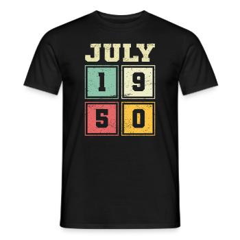 73. Geburtstag Juli Jahrgang 2005 Vintage - Männer T-Shirt - Schwarz - Vorne - AI Model Male 178 light (178cm)
