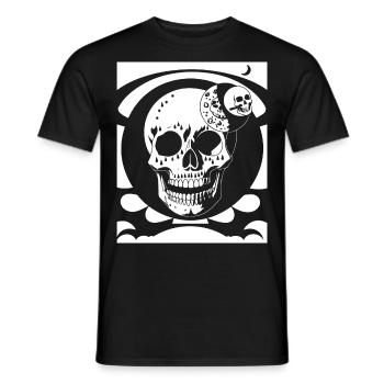 Horror Skull Skull Art Skull Gothic Heavy Metal - Men's T-Shirt - black - Front - AI Model Male 178 light (178cm)