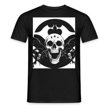 Horror Skull Skull Art Skull Gothic Heavy Metal - Men's T-Shirt - black - Front - AI Model Male 178 light (178cm)