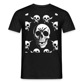 Horreur Crâne Crâne Art Crâne Gothique Heavy Metal - T-shirt homme - noir - Devant - AI Model Male 178 light (178cm)