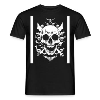 Horror Skull Skull Art Skull Gothic Heavy Metal - Men's T-Shirt - black - Front - AI Model Male 178 light (178cm)