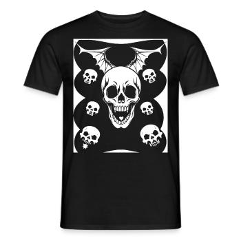 Horror Skull Skull Art Skull Gothic Heavy Metal - Men's T-Shirt - black - Front - AI Model Male 178 light (178cm)