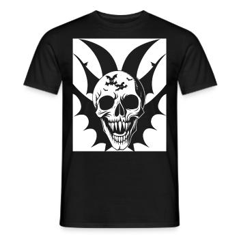 Horror Skull Skull Art Skull Gothic Heavy Metal - Men's T-Shirt - black - Front - AI Model Male 178 light (178cm)