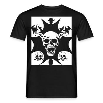 Horror Skull Skull Art Skull Gothic Heavy Metal - Men's T-Shirt - black - Front - AI Model Male 178 light (178cm)