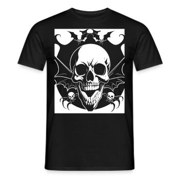Horreur Crâne Crâne Art Crâne Gothique Heavy Metal - T-shirt homme - noir - Devant - AI Model Male 178 light (178cm)