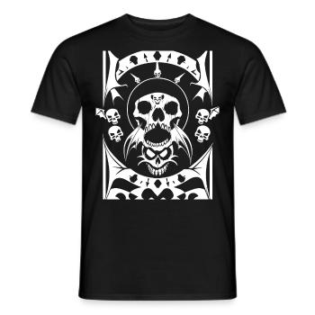 Horror Skull Skull Art Skull Gothic Heavy Metal - Men's T-Shirt - black - Front - AI Model Male 178 light (178cm)