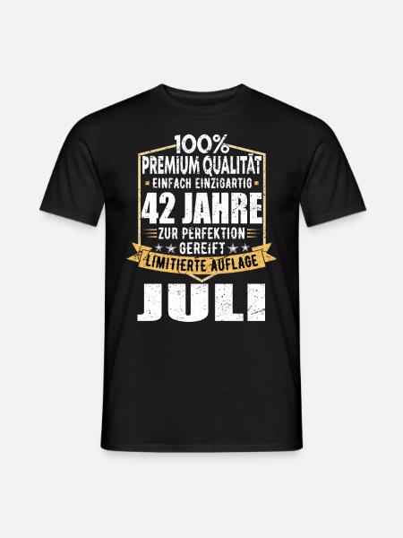42. Geburtstag Juli Jahrgang 1981 Vintage - Männer T-Shirt - Schwarz