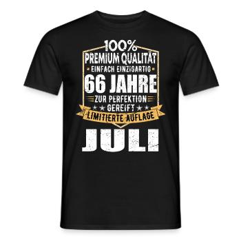 66. Geburtstag Juli Jahrgang 1957 Vintage - Männer T-Shirt - Schwarz - Vorne - AI Model Male 178 light (178cm)