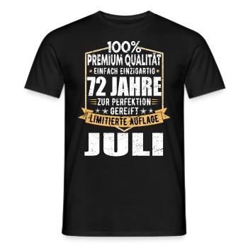 72. Geburtstag Juli Jahrgang 1951 Vintage - Männer T-Shirt - Schwarz - Vorne - AI Model Male 178 light (178cm)