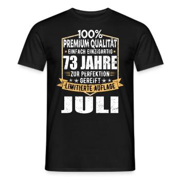 73. Geburtstag Juli Jahrgang 1950 Vintage - Männer T-Shirt - Schwarz - Vorne - AI Model Male 178 light (178cm)