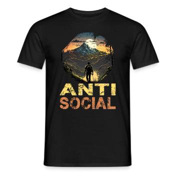 Antisozial Wandern Wanderung für eine Wanderer - Männer T-Shirt - Schwarz - Vorne - AI Model Male 178 light (178cm)