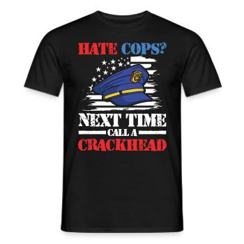 Lustiger Polizei Spruch für einen Polizist - Männer T-Shirt - Schwarz - Vorne - AI Model Male 178 light (178cm)