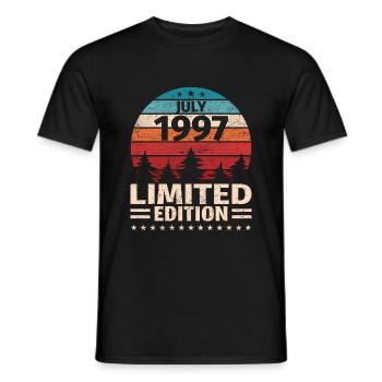 26. Geburtstag Juli Jahrgang 1997 Vintage - Männer T-Shirt - Schwarz - Vorne - AI Model Male 178 light (178cm)